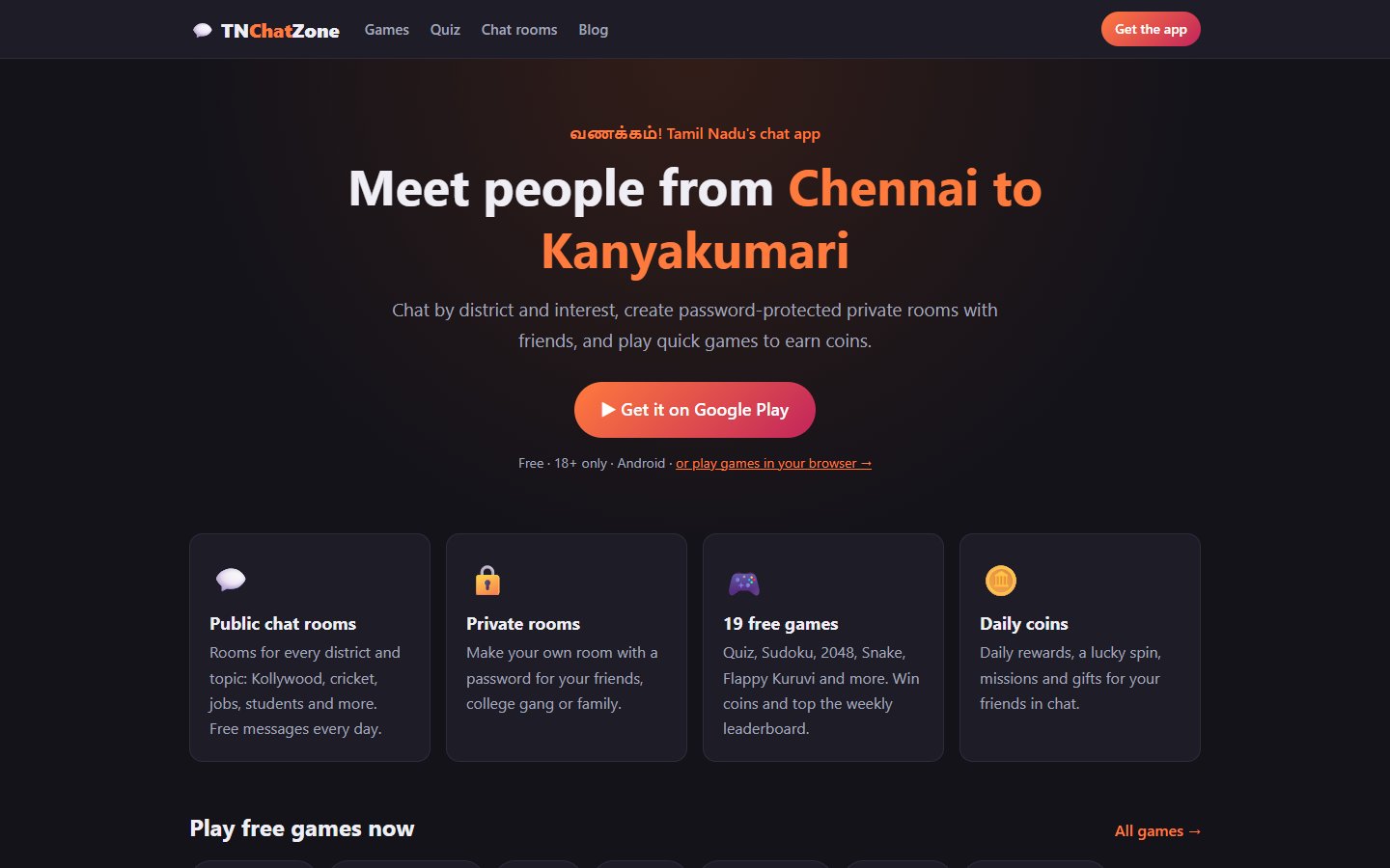 TNChatZone app – Tamil chat app website by Mugilan